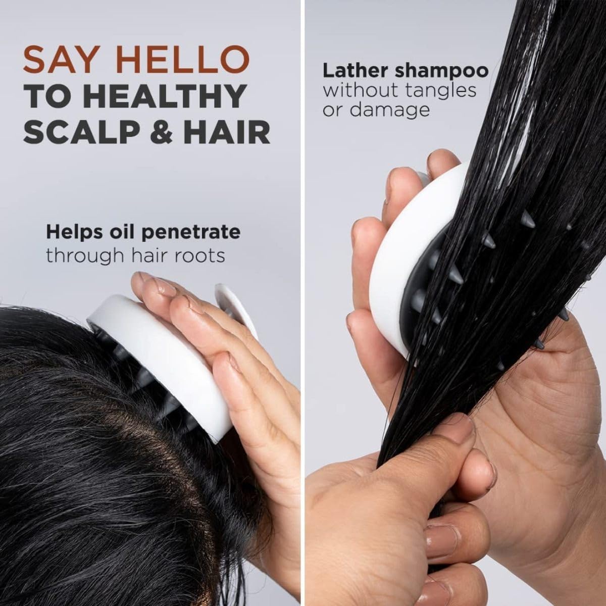 Silicone Scalp Massager Shampoo Brush – Soft Hair & Scalp Massage Comb