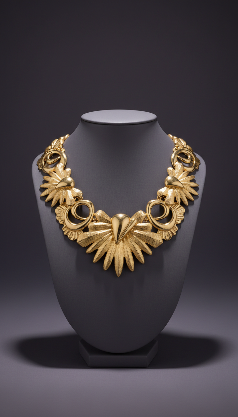 Gold-Plated Cuff Bracelet With Filigree