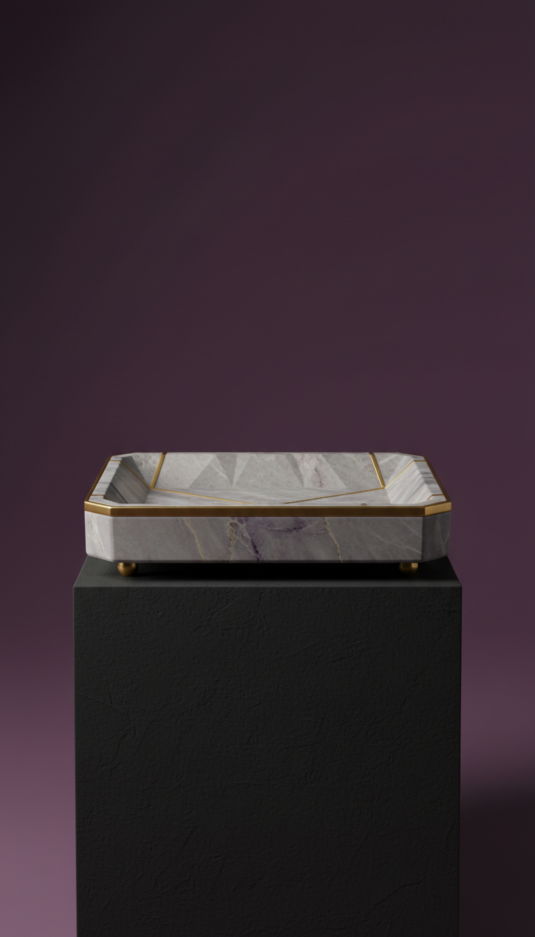 Crystal Vase With Marble Base