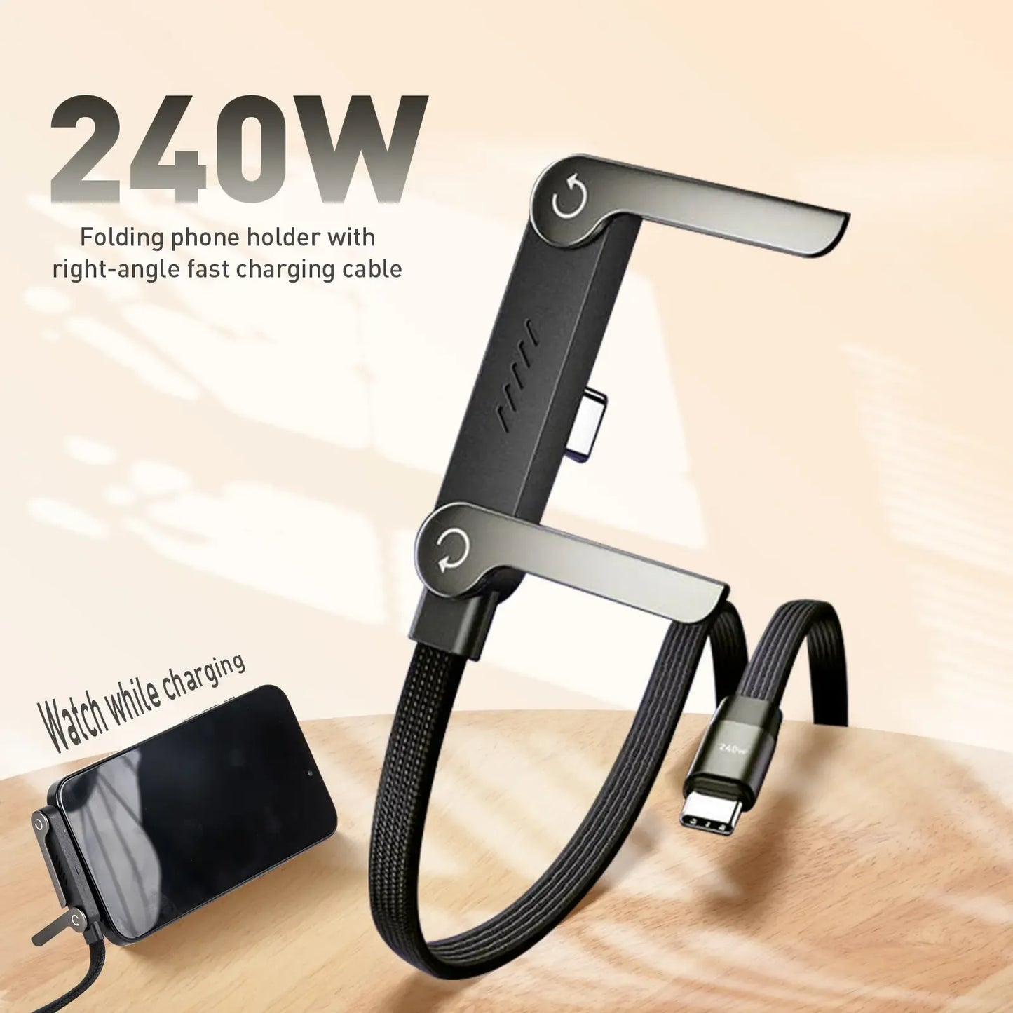240W Folding Phone Holder with Fast Charging Cable