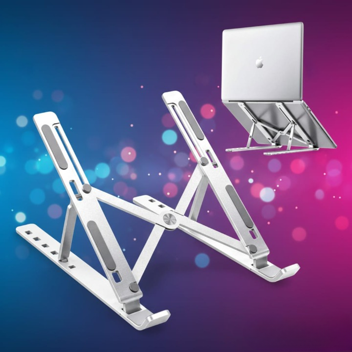 Foldable Adjustable Aluminum Laptop Stand – Portable Ergonomic Notebook Holder