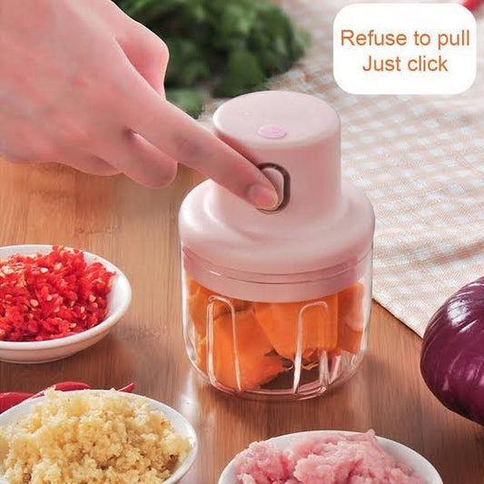 Electric Mini Food Chopper – One-Touch USB Rechargeable Vegetable & Garlic Chopper