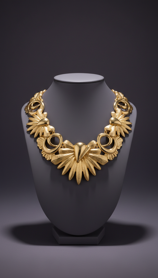 Gold-Plated Cuff Bracelet With Filigree