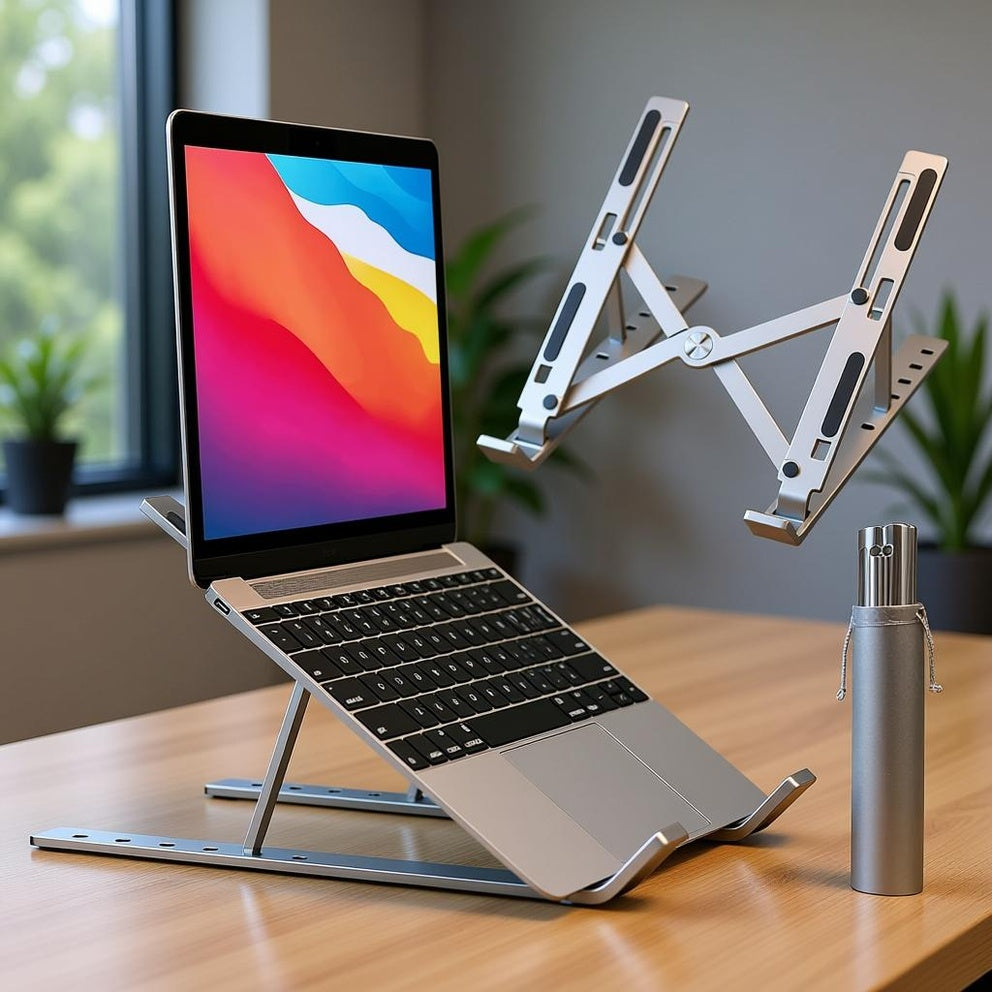 Foldable Adjustable Aluminum Laptop Stand – Portable Ergonomic Notebook Holder