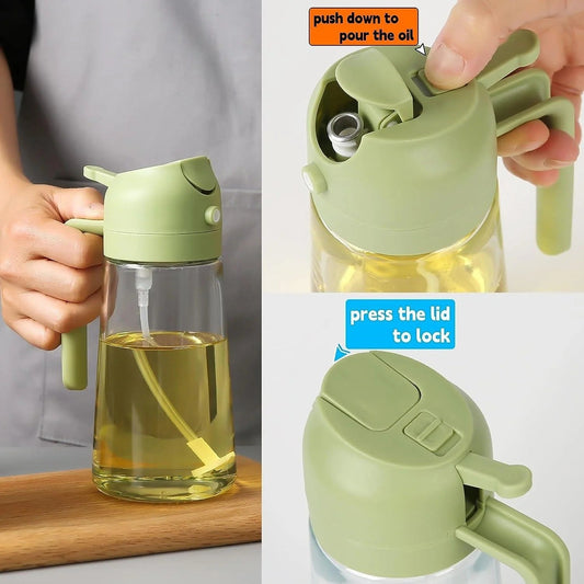 2-in-1 Oil Spray Bottle – Kitchen Cooking Oil Sprayer & Dispenser