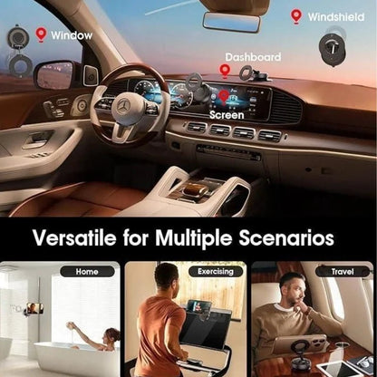 Foldable Magnetic Car Phone Holder | 360° Rotating Suction Mount, Universal - ECOUNS