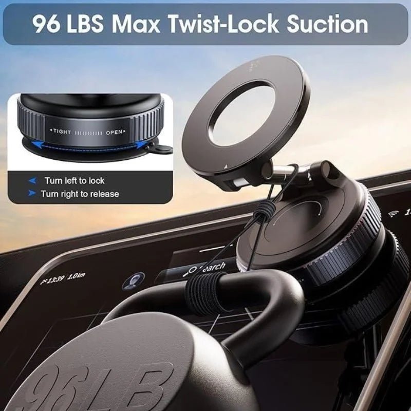 Foldable Magnetic Car Phone Holder | 360° Rotating Suction Mount, Universal - ECOUNS