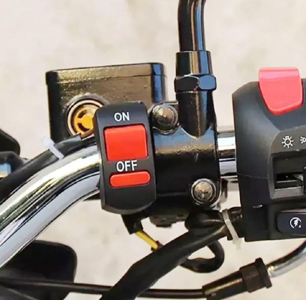 Motorbike On/Off Grip Button Black ABS 12V - ECOUNS