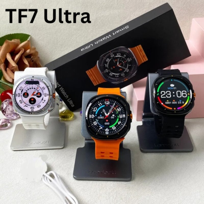 TF7 Ultra Smart Watch | Metal Body, AMOLED Display, Bluetooth Calling, Fitness & Health Tracker - ECOUNS